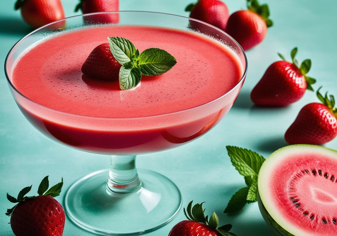 Cold Strawberry Watermelon Soup