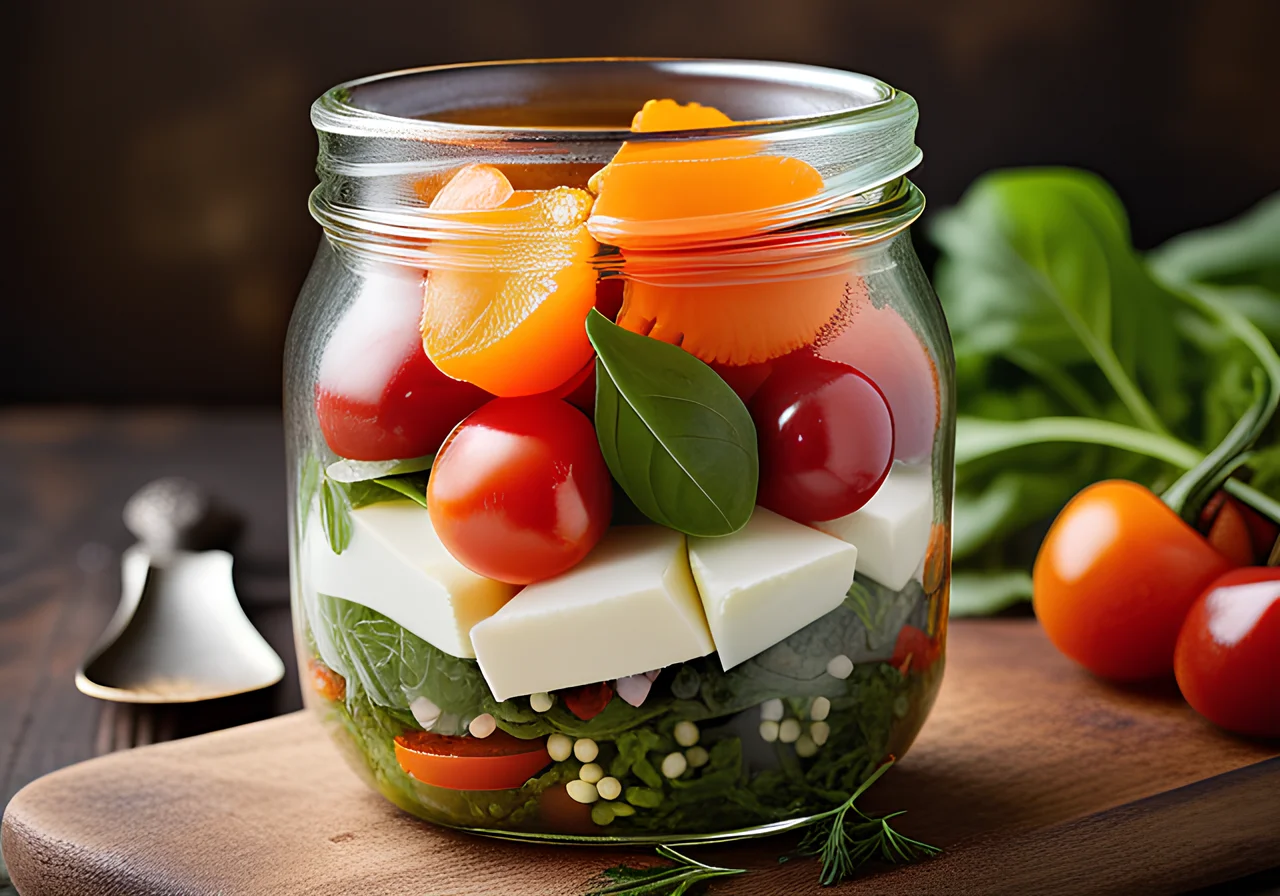 Colorful Salad in a Jar