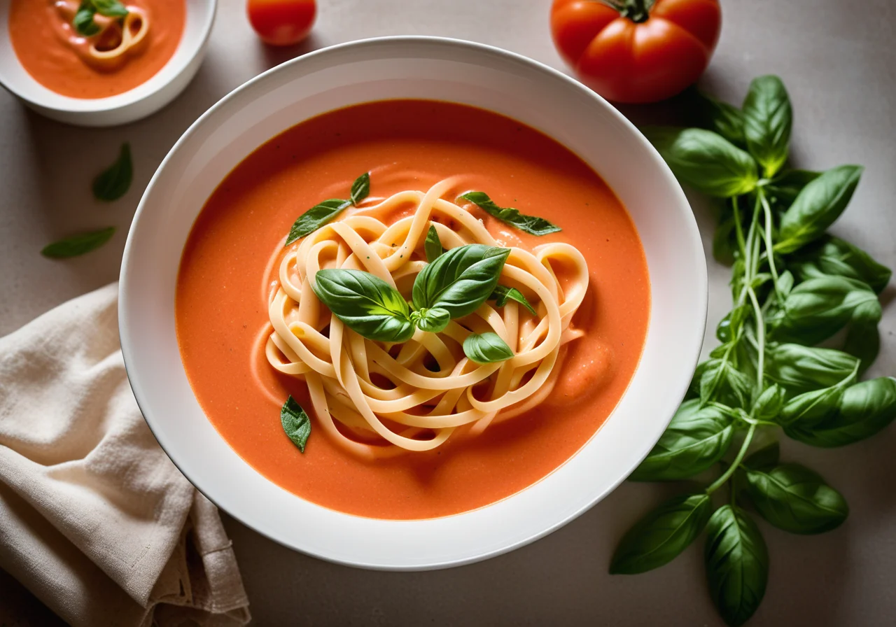 Tomato Cream Soup with Pasta