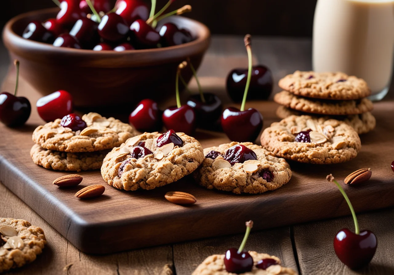 Oat Cookies with Cherries