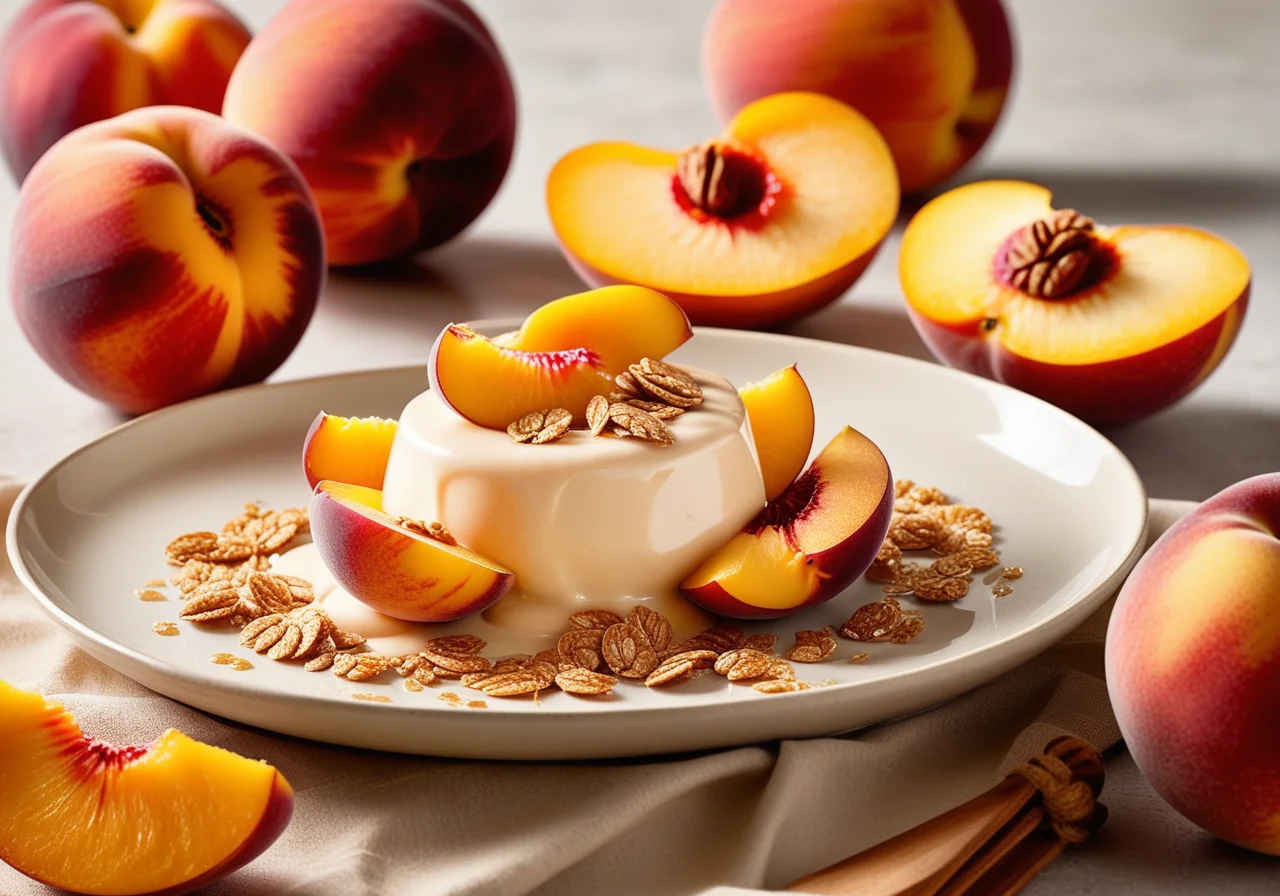 Peach Yogurt with Whole Grain Flakes