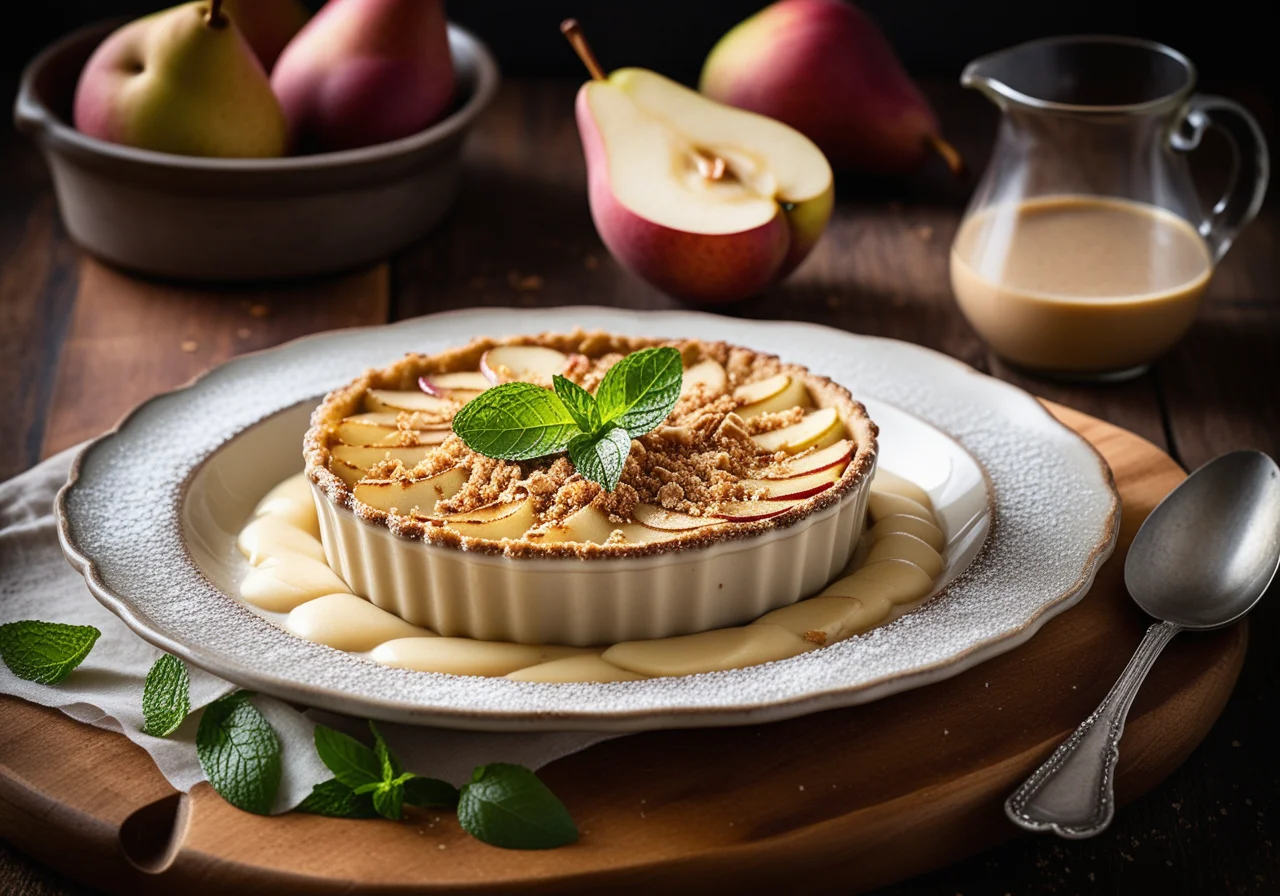 Gratin with Almond Butter and Marsala Pears