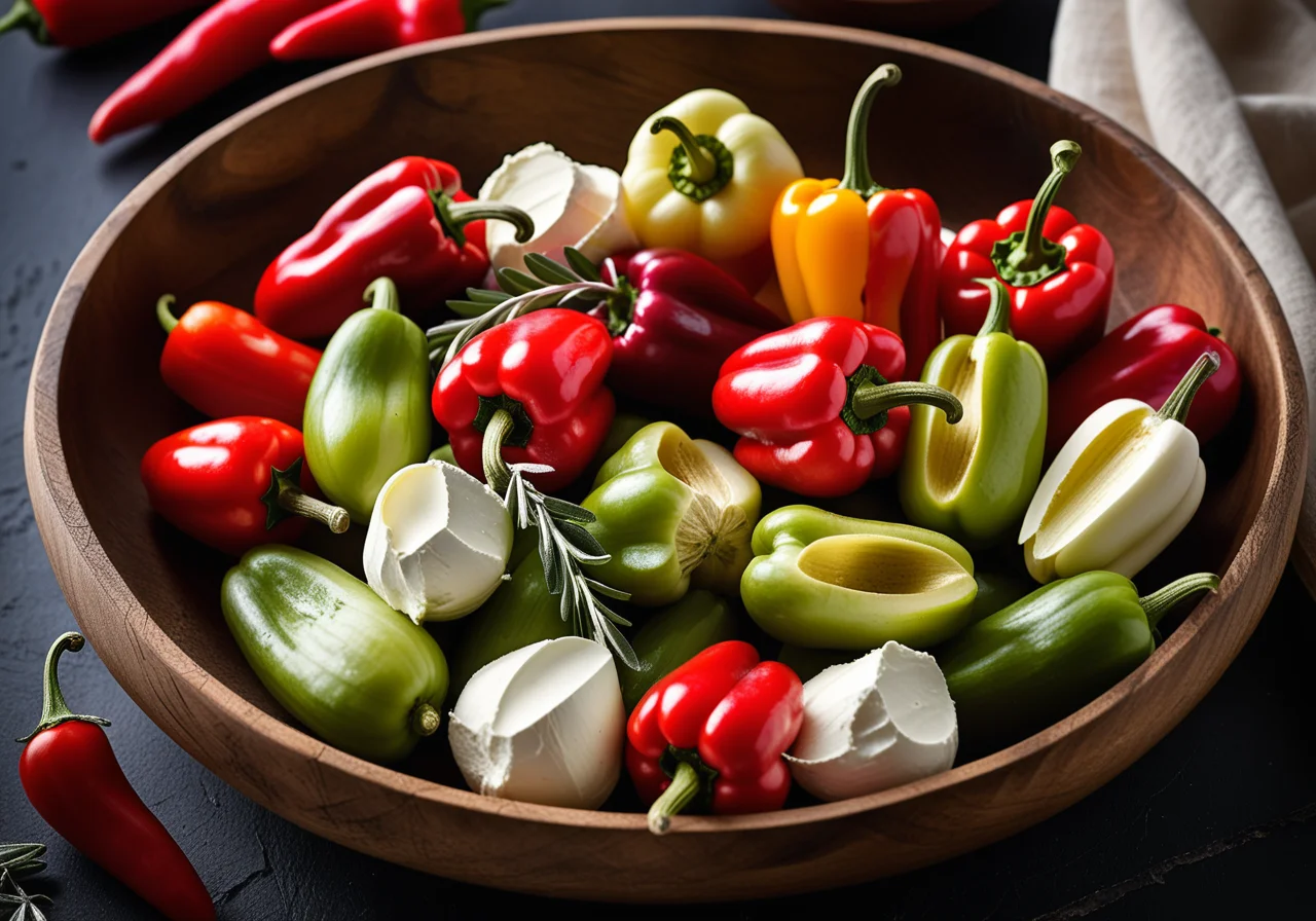 Peperoncini with Cheese Filling