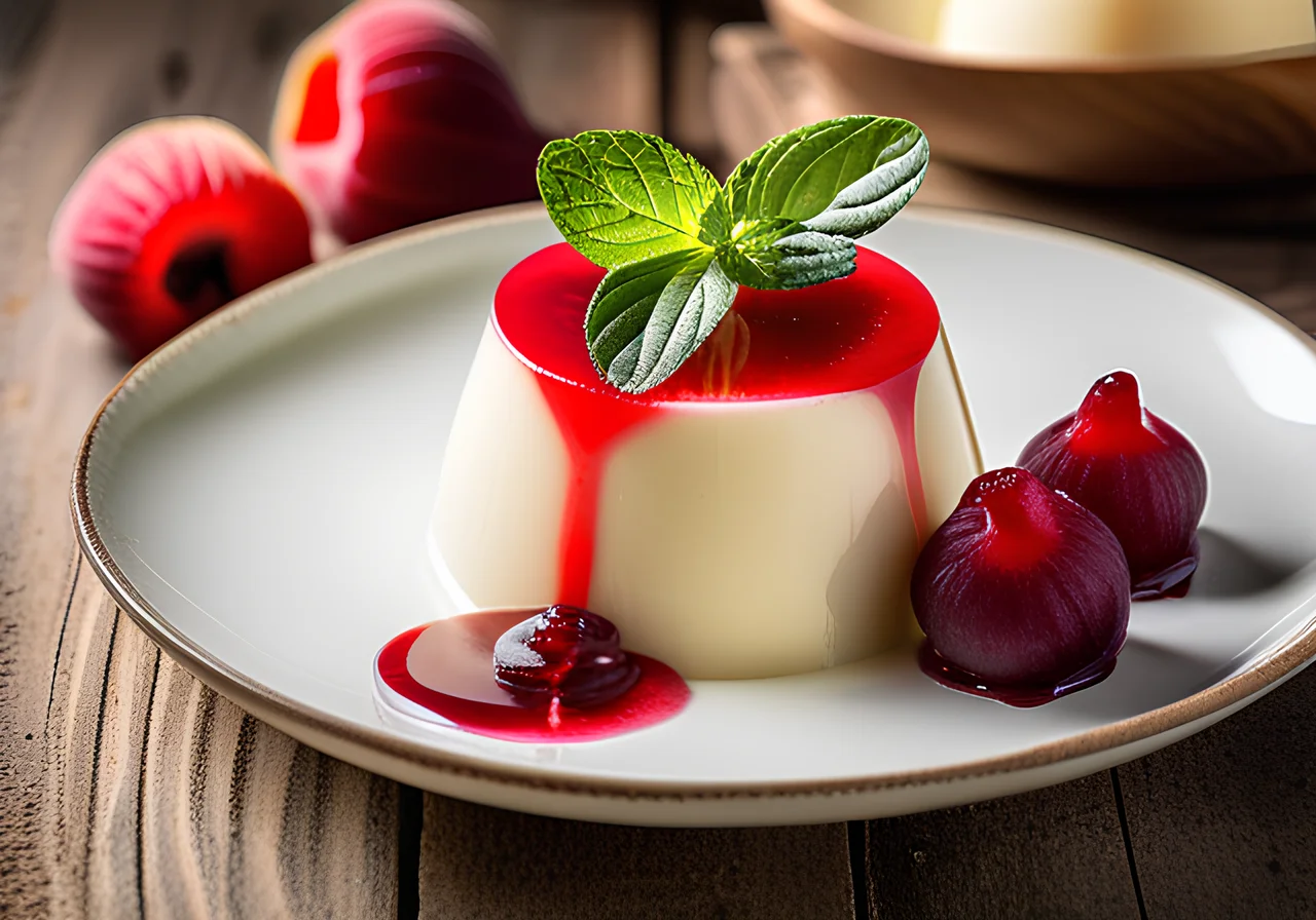 Yogurt Panna Cotta with Rhubarb Compote