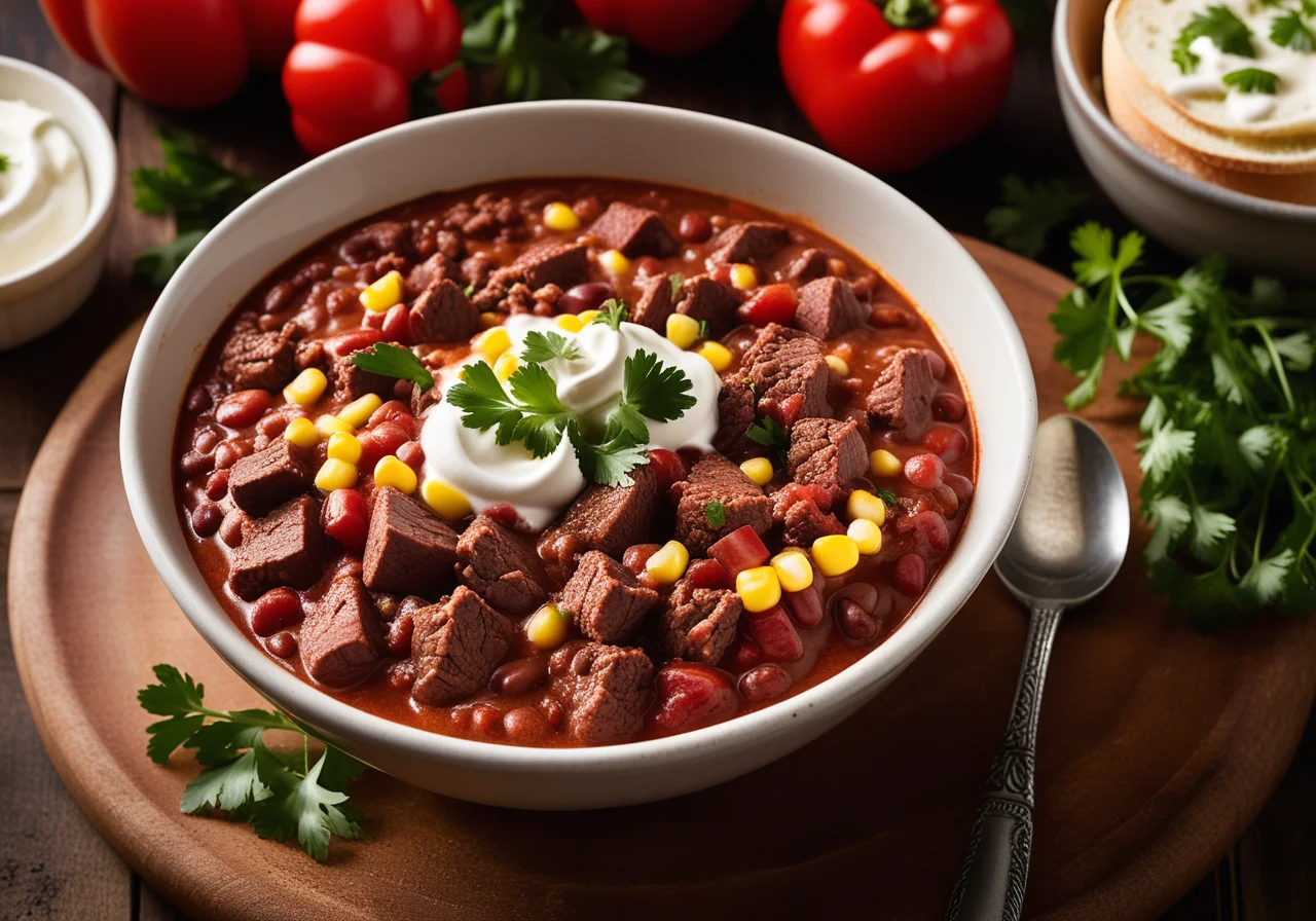 Chili con Carne with Crème Fraîche