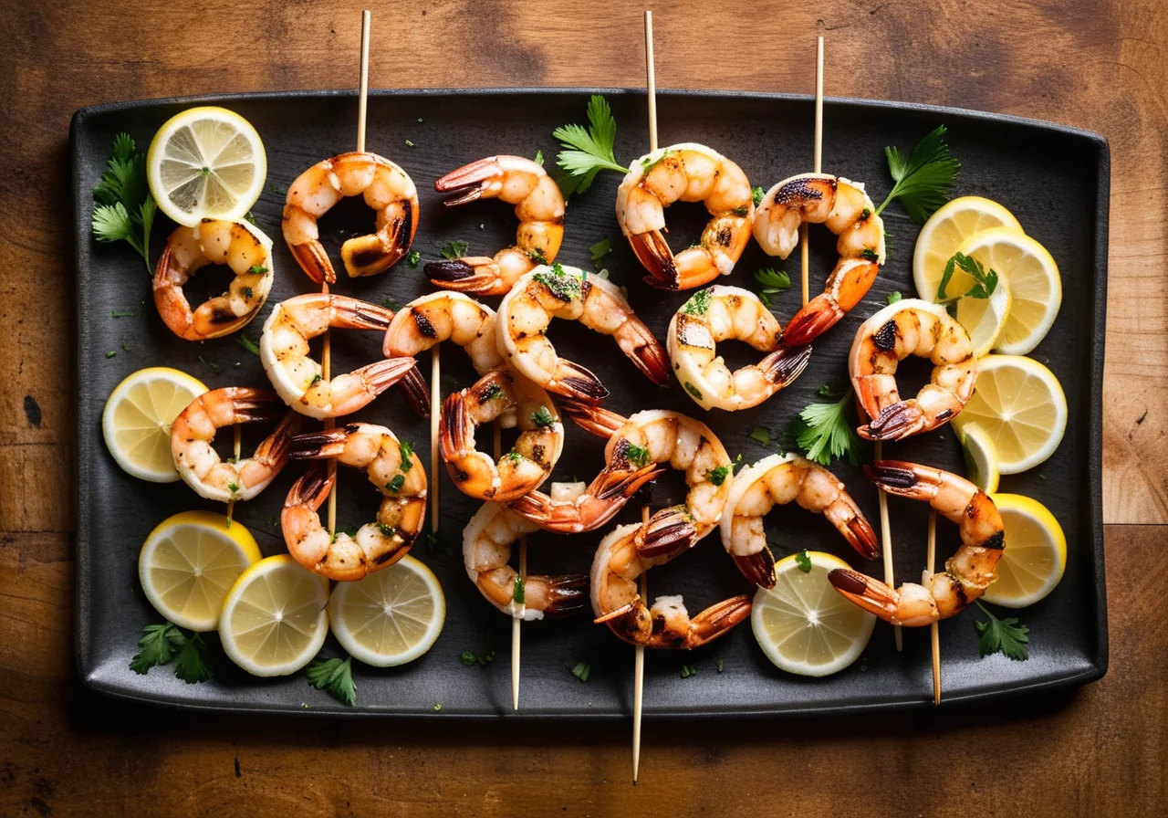Shrimp Skewers with Garlic