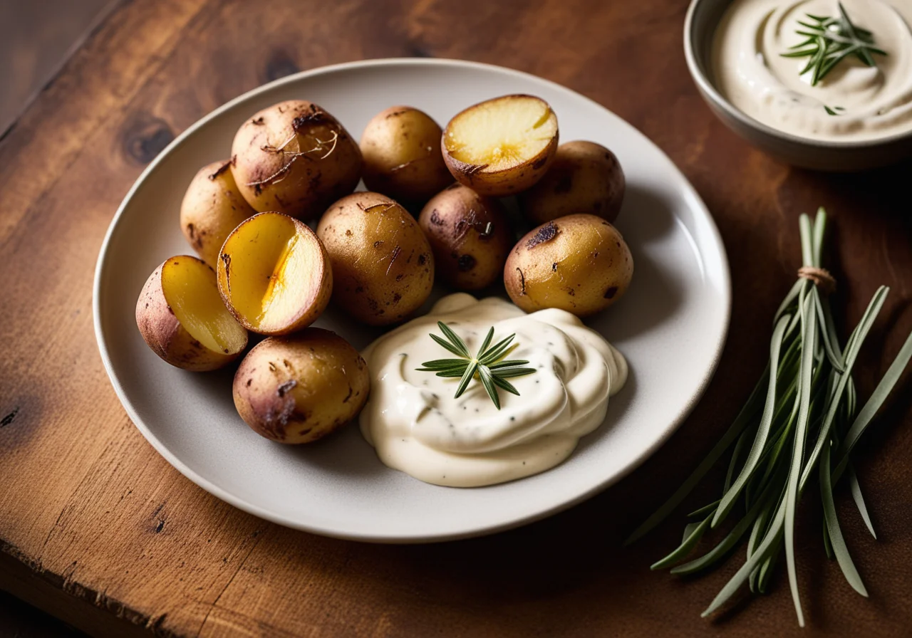 Baked Potatoes with Dip