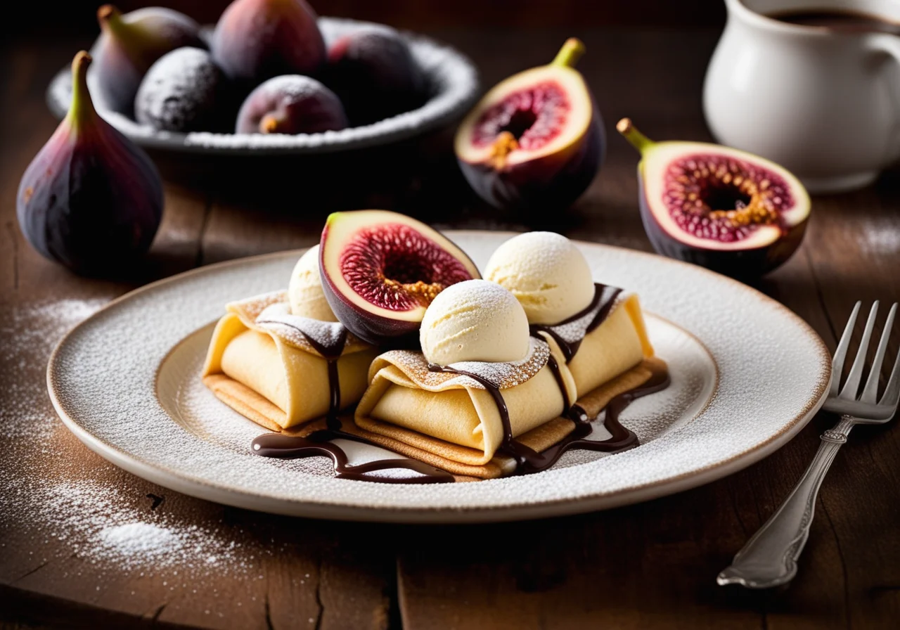 Fig Crêpe Pockets with Ice Cream
