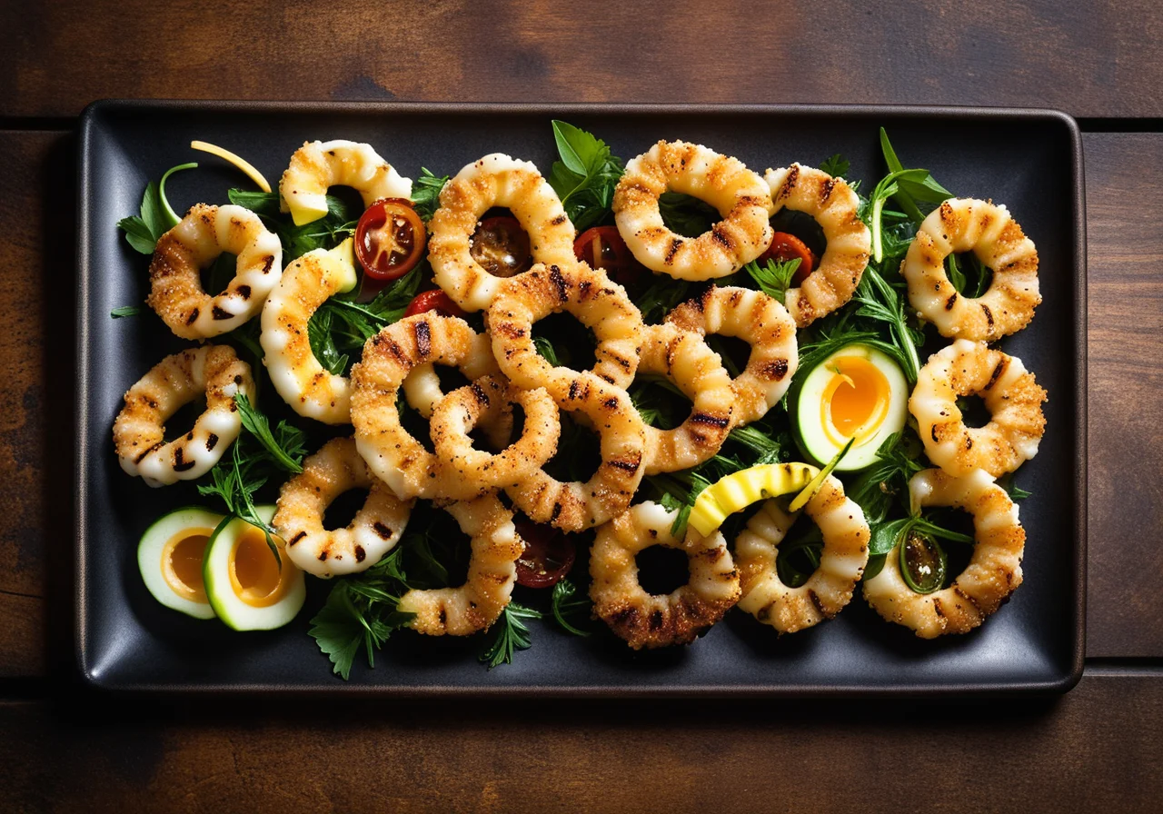 Calamari Skewers with Vegetables
