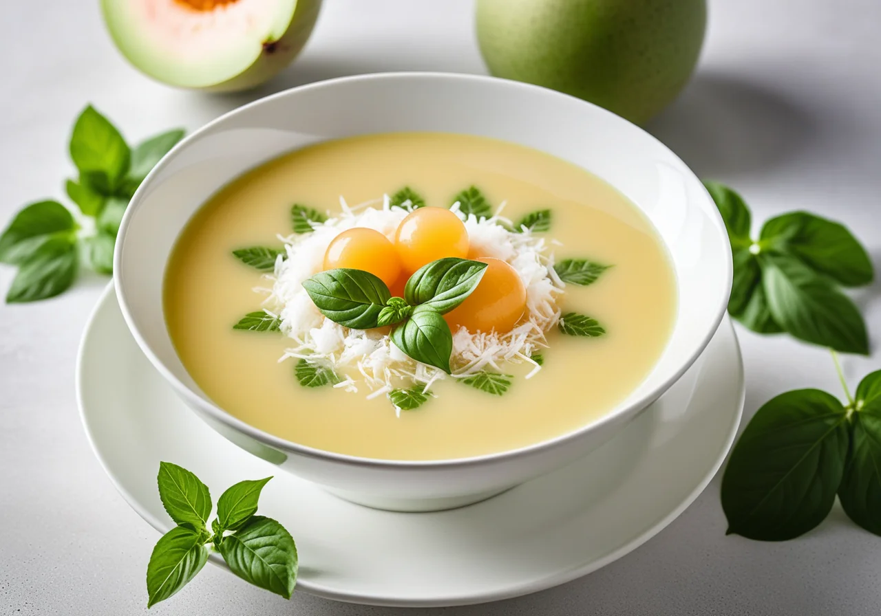 Cold Coconut Melon Soup