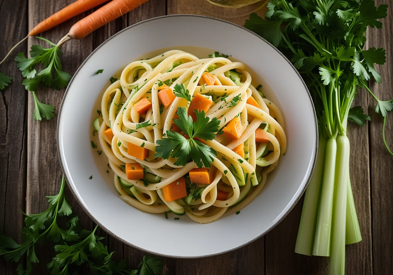 Pasta with Vegetable Julienne