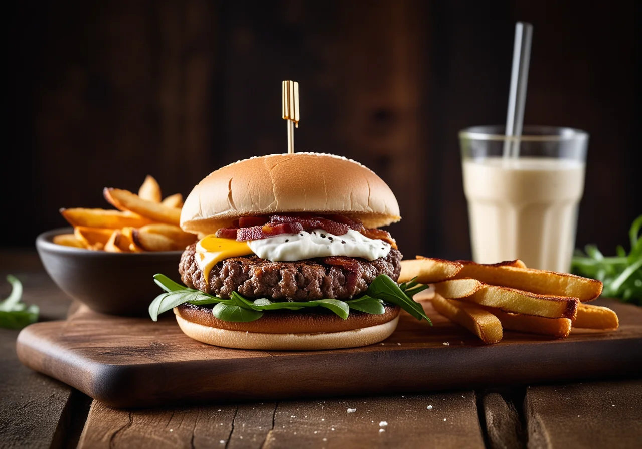 Beef Burger with Goat Cheese