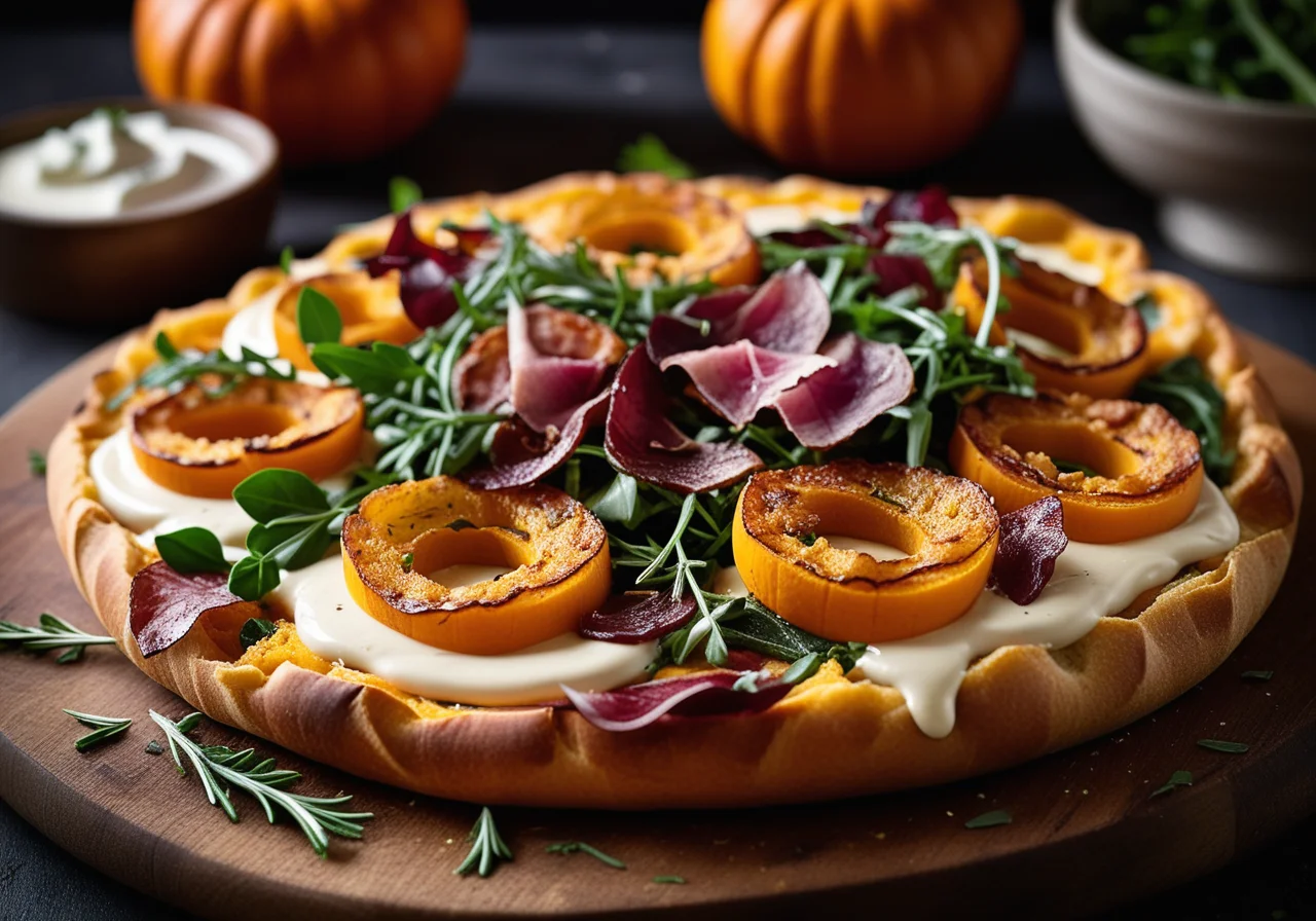 Pumpkin Flammkuchen with Parma Ham