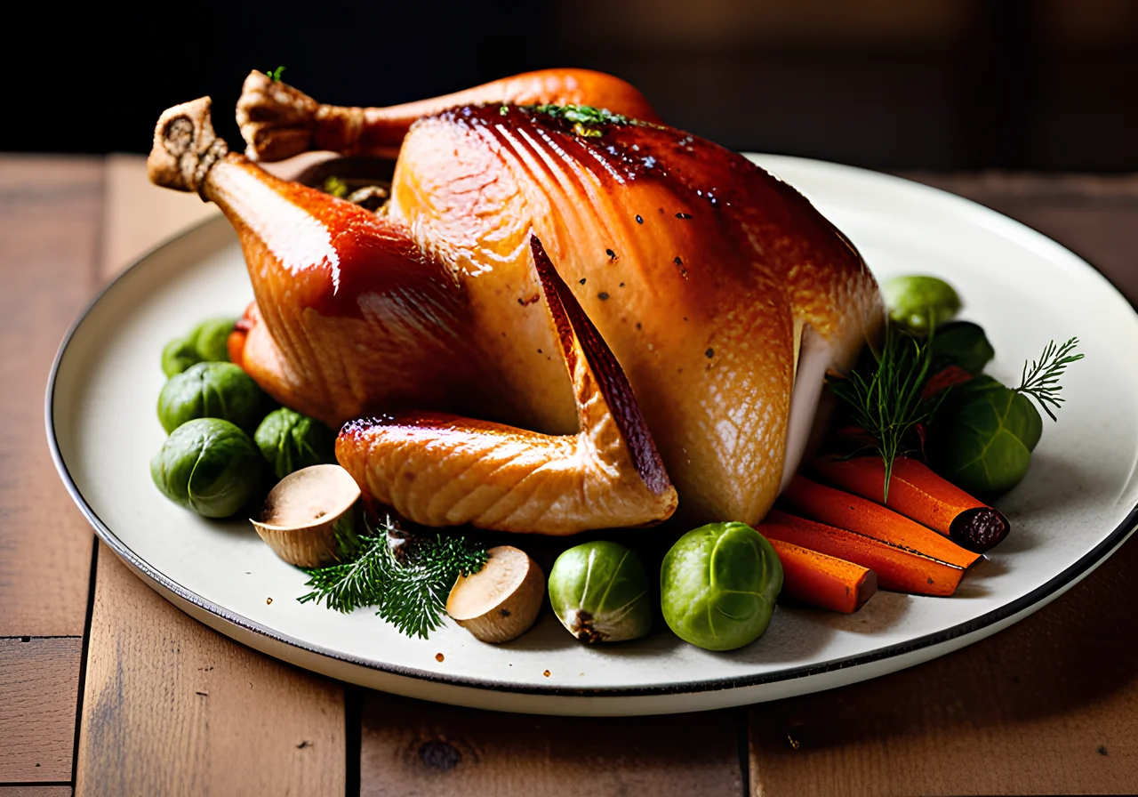 Stuffed Turkey on Vegetables