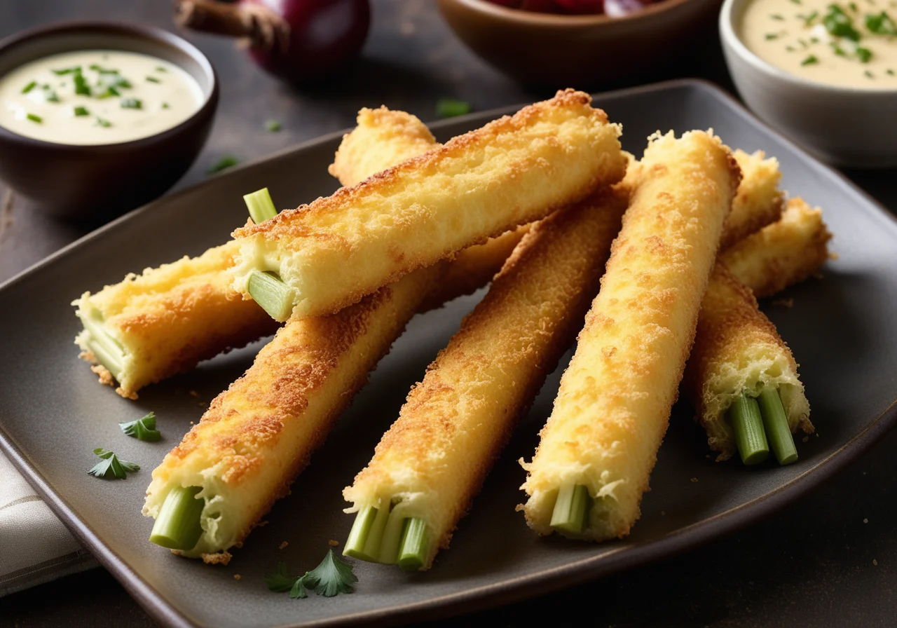 Fried Cheese Leek Sticks