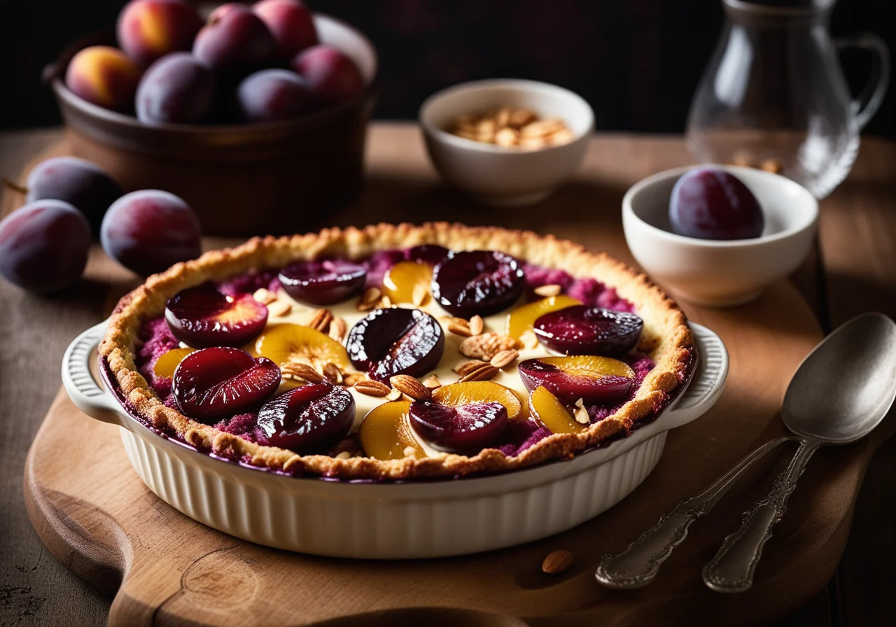 Quark Plum Gratin with Amaranth