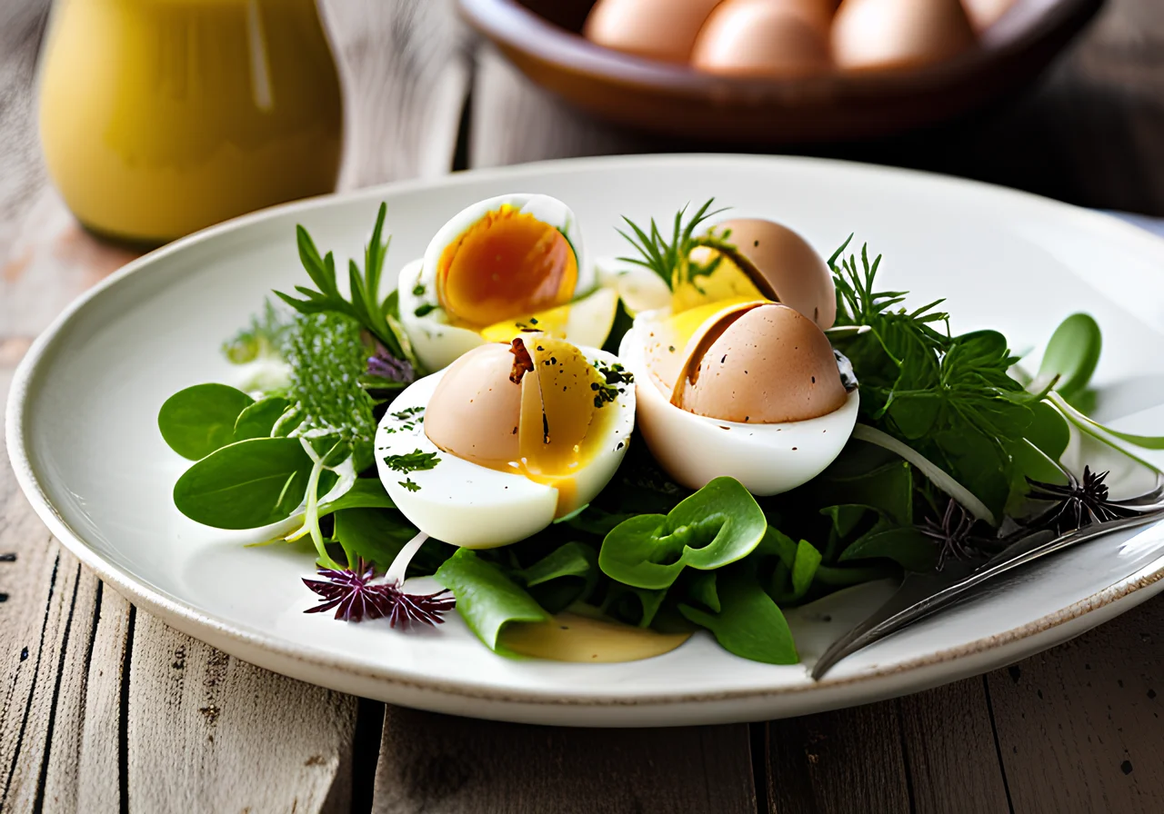 Salad with Egg and Frankfurt Green Sauce