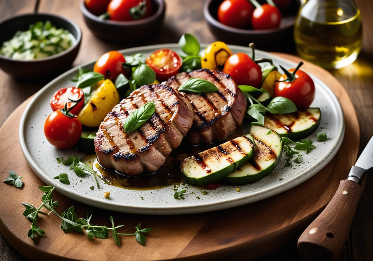 Grilled Cutlets with Vegetables