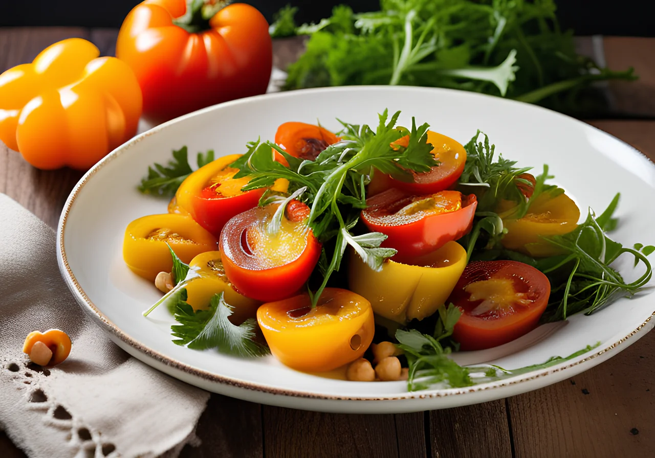 Braised Peppers with Chickpeas and Tomatoes