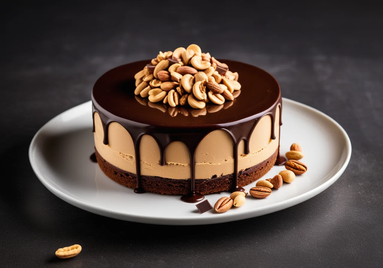Chocolate Mousse Cake with Peanut Butter