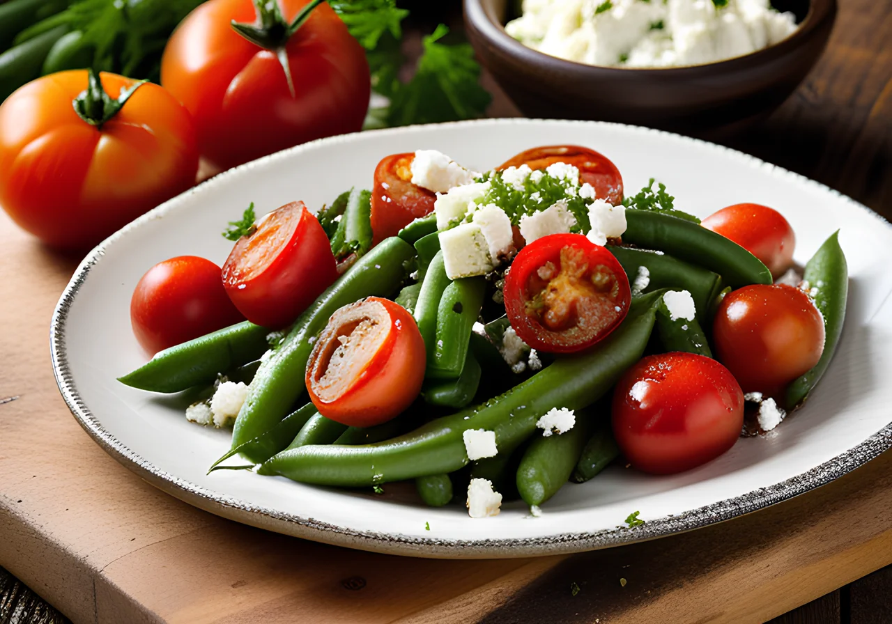 Green Bean Tomato Skillet with Feta