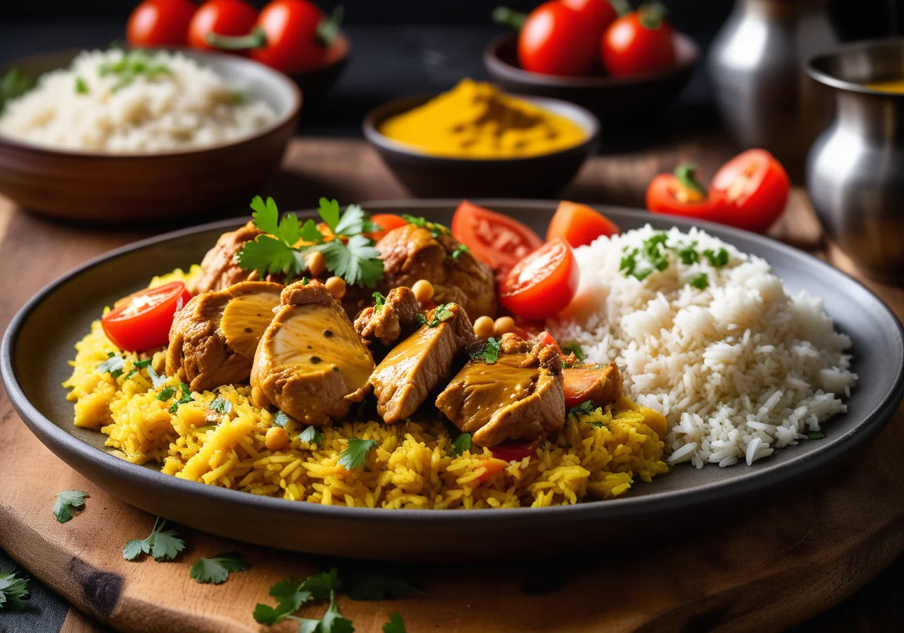 Curry with Chicken Breast, Coriander and Turmeric Rice