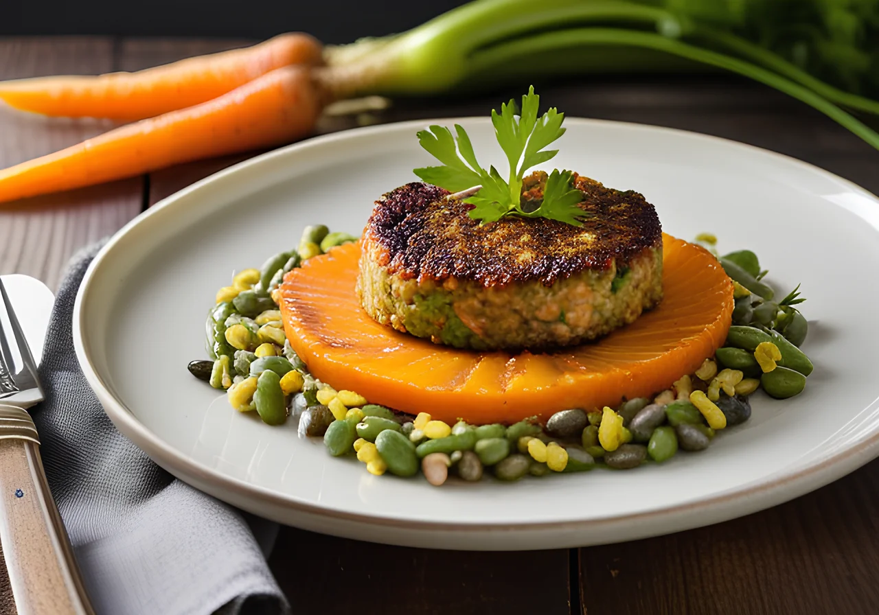 Oat and Vegetable Patties with Beans