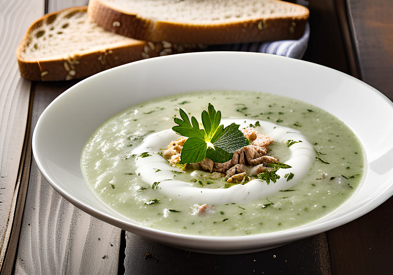 Cucumber-Mint Soup with Tuna