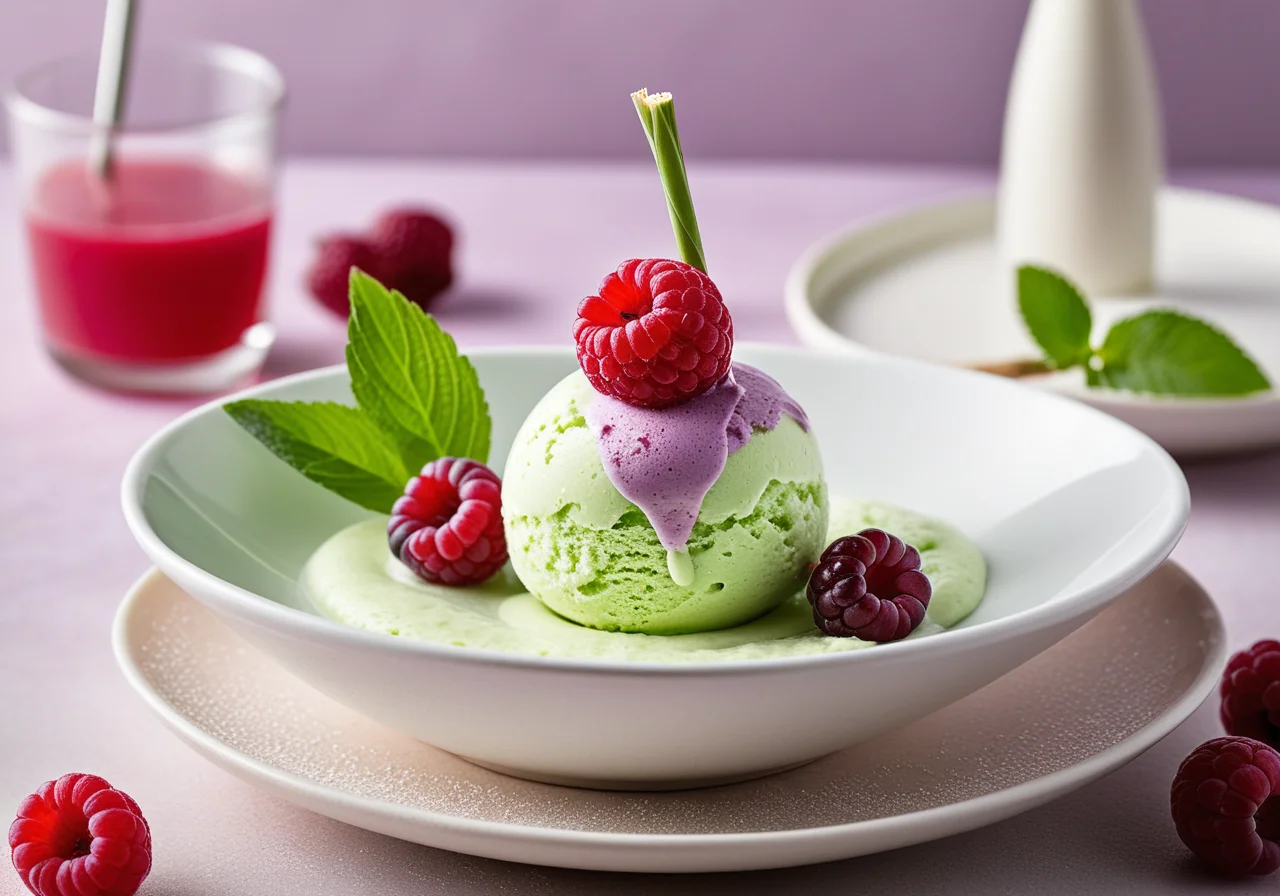 Lemon‑Grass Skewered Berry Ice Cream