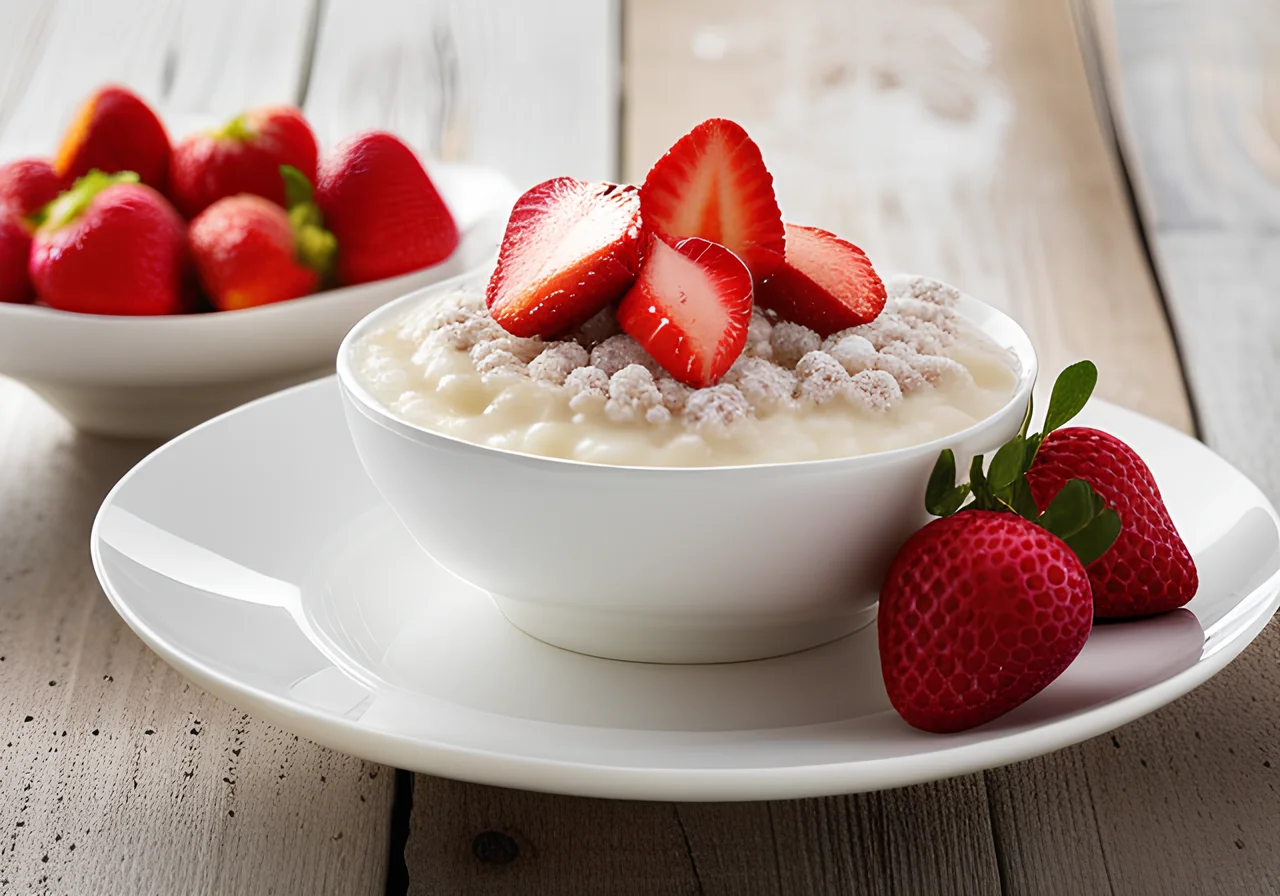 Rice Pudding with Strawberries