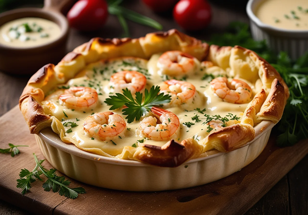 Fish and Seafood Gratin Wrapped in Dough