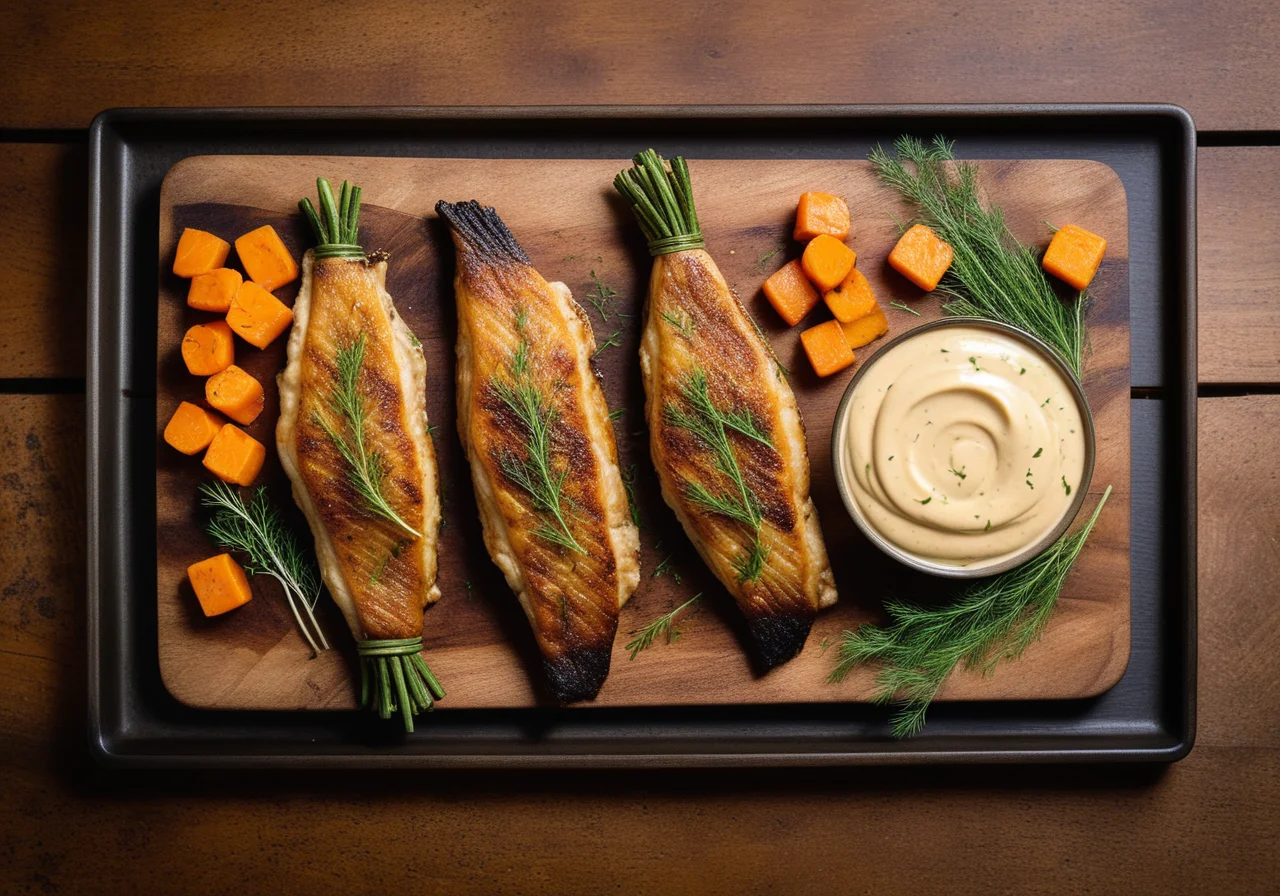 Pan‑fried Carp with Vegetable Mayonnaise