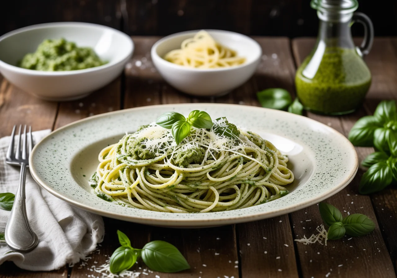 Spaghetti with Green Pesto