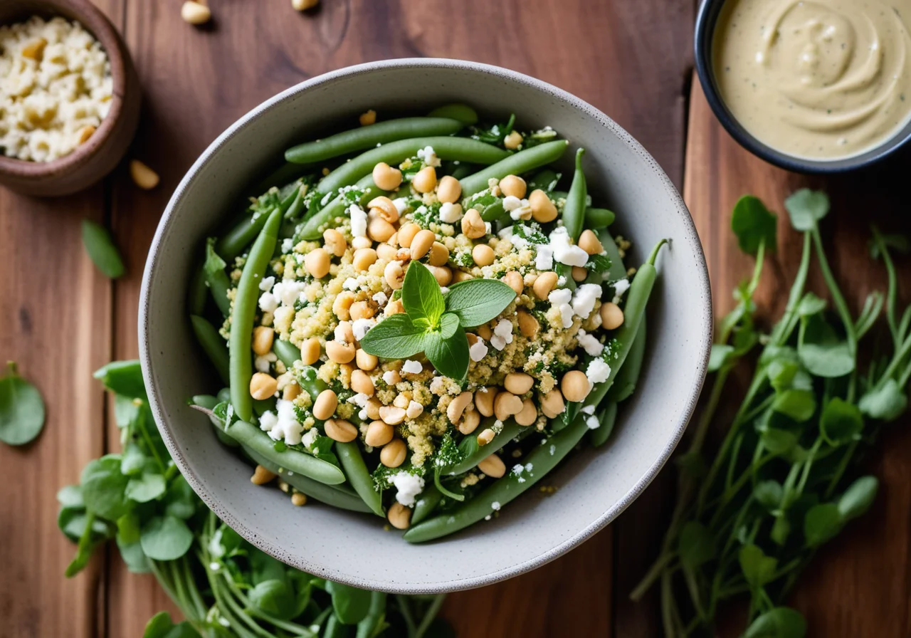 Beans and Millet with Chickpea Dressing
