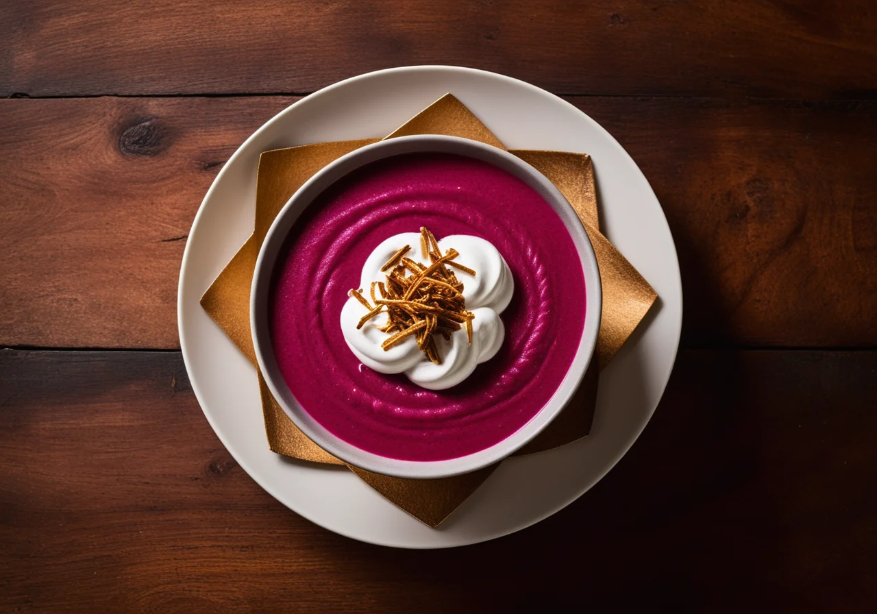 Vegetable Cream Soup with Red Beet
