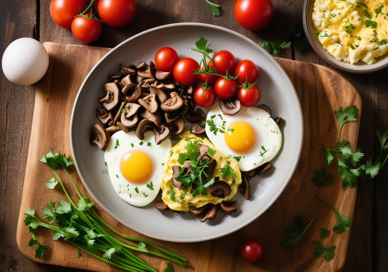 Fluffy Mushroom Omelette