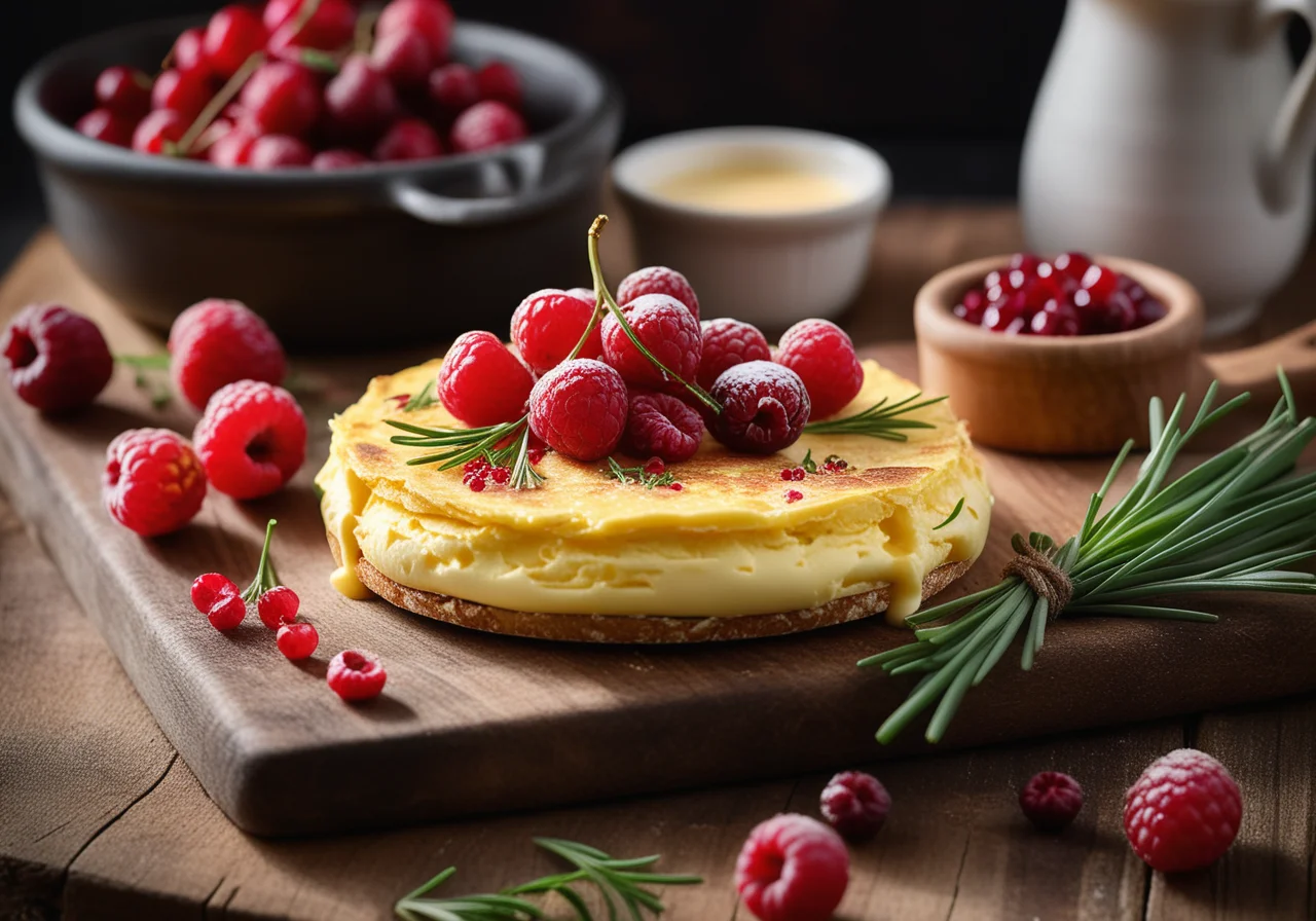 Camembert Omelette with Lingonberries