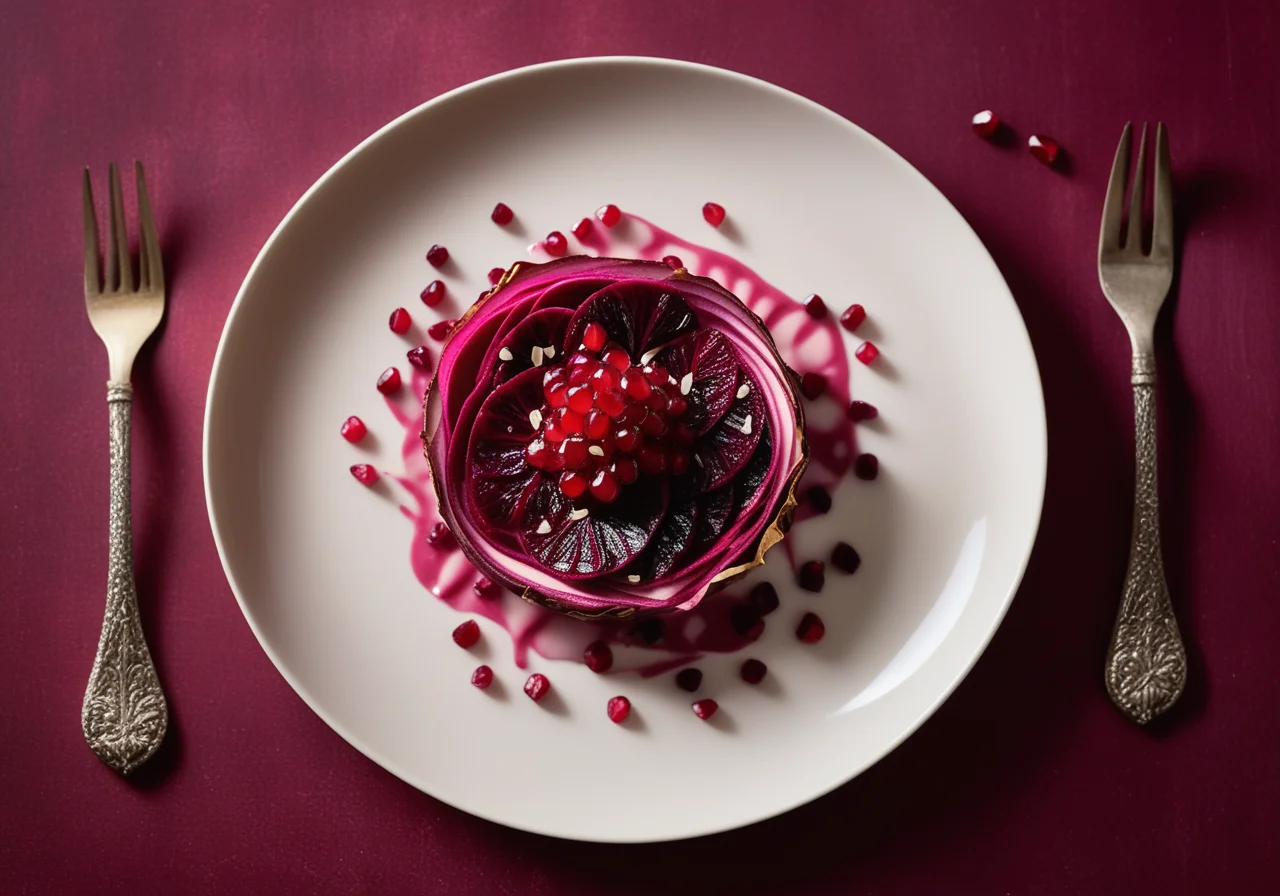 Beet and Pomegranate Cream with Goat Cheese