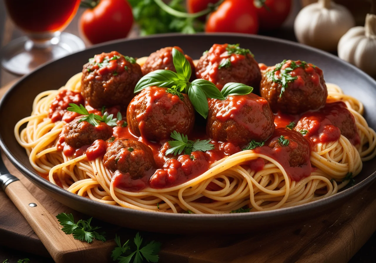 Spaghetti with Meatballs and Tomato Sauce