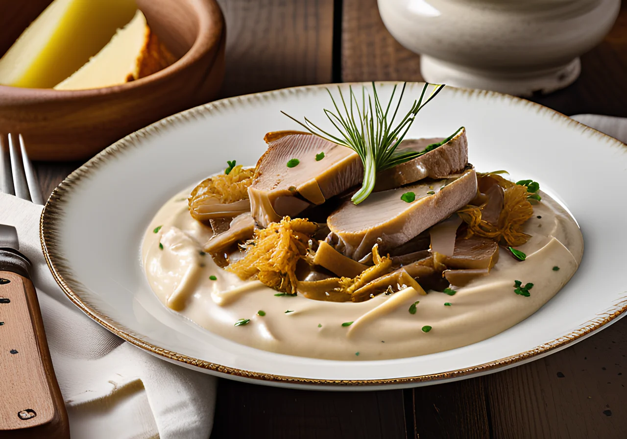 Veal Strips with Summer Button Mushrooms and Potato Rösti
