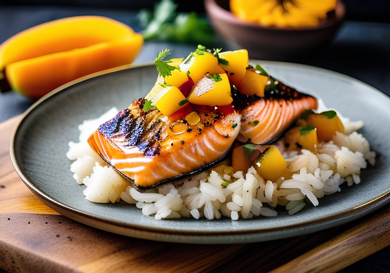 Salmon with Spicy Mango Salsa