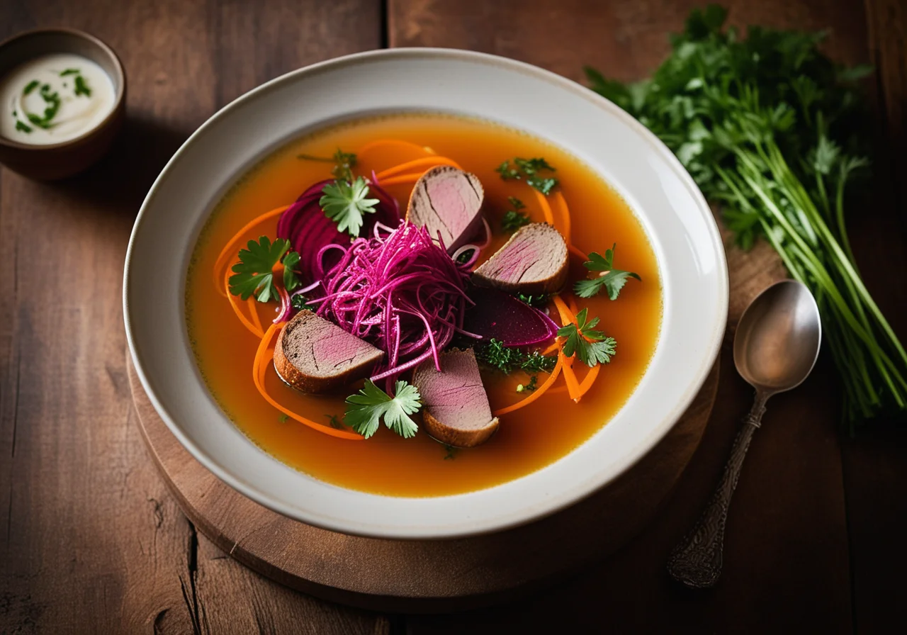 Duck Soup with Märkische Beets (Teltower Rübchen)