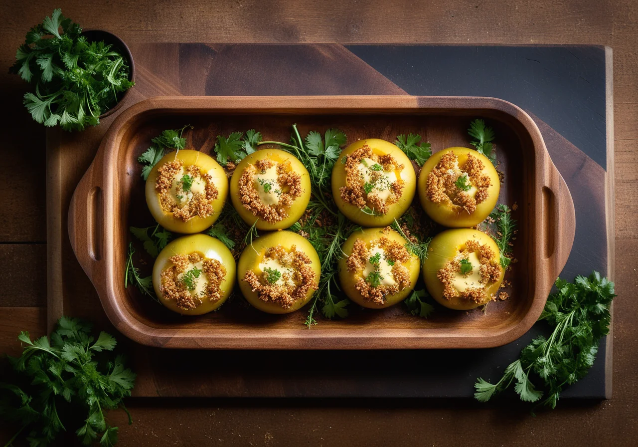 Stuffed Kohlrabi with Sausage Filling