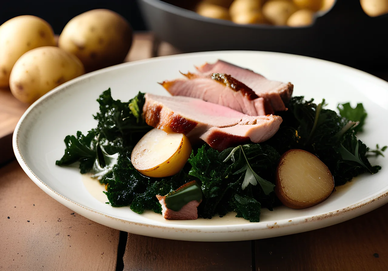 Kale with Smoked Pork
