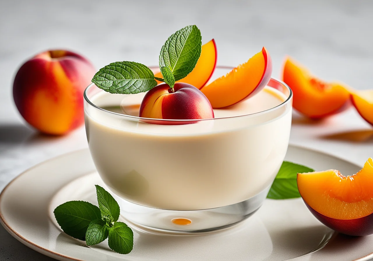 Panna cotta with nectarines