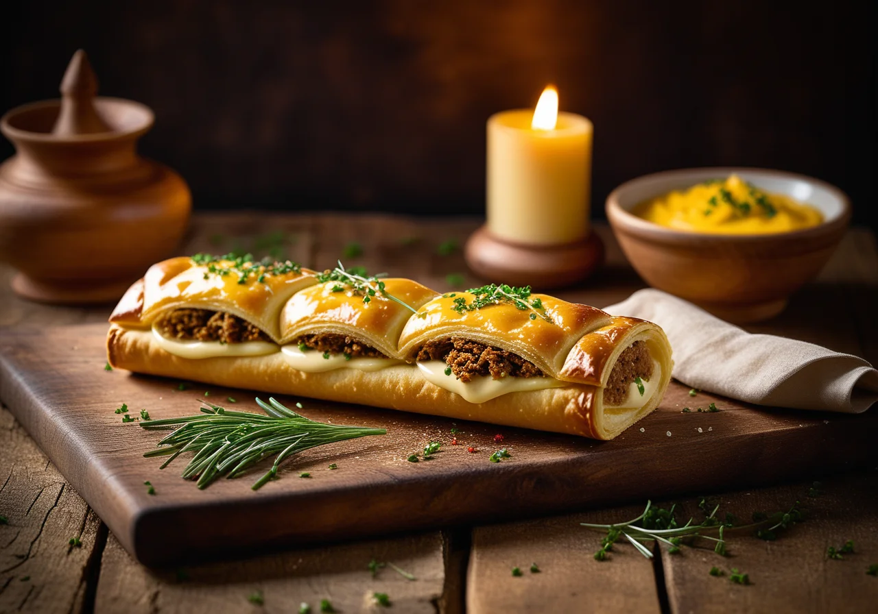 Potato-Fish Purée in Strudel Cornets