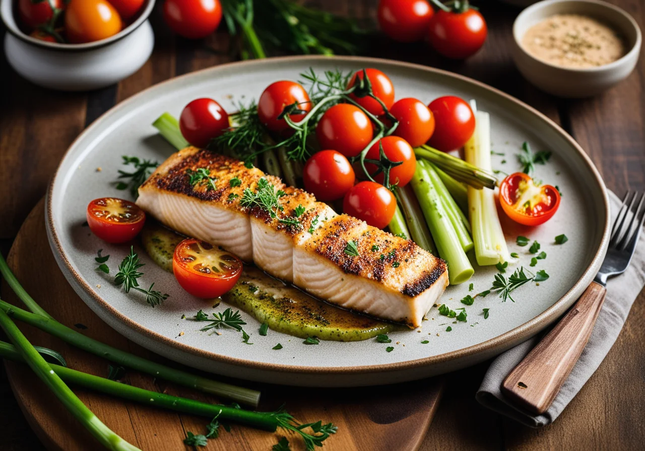 Fish on Leek Vegetables