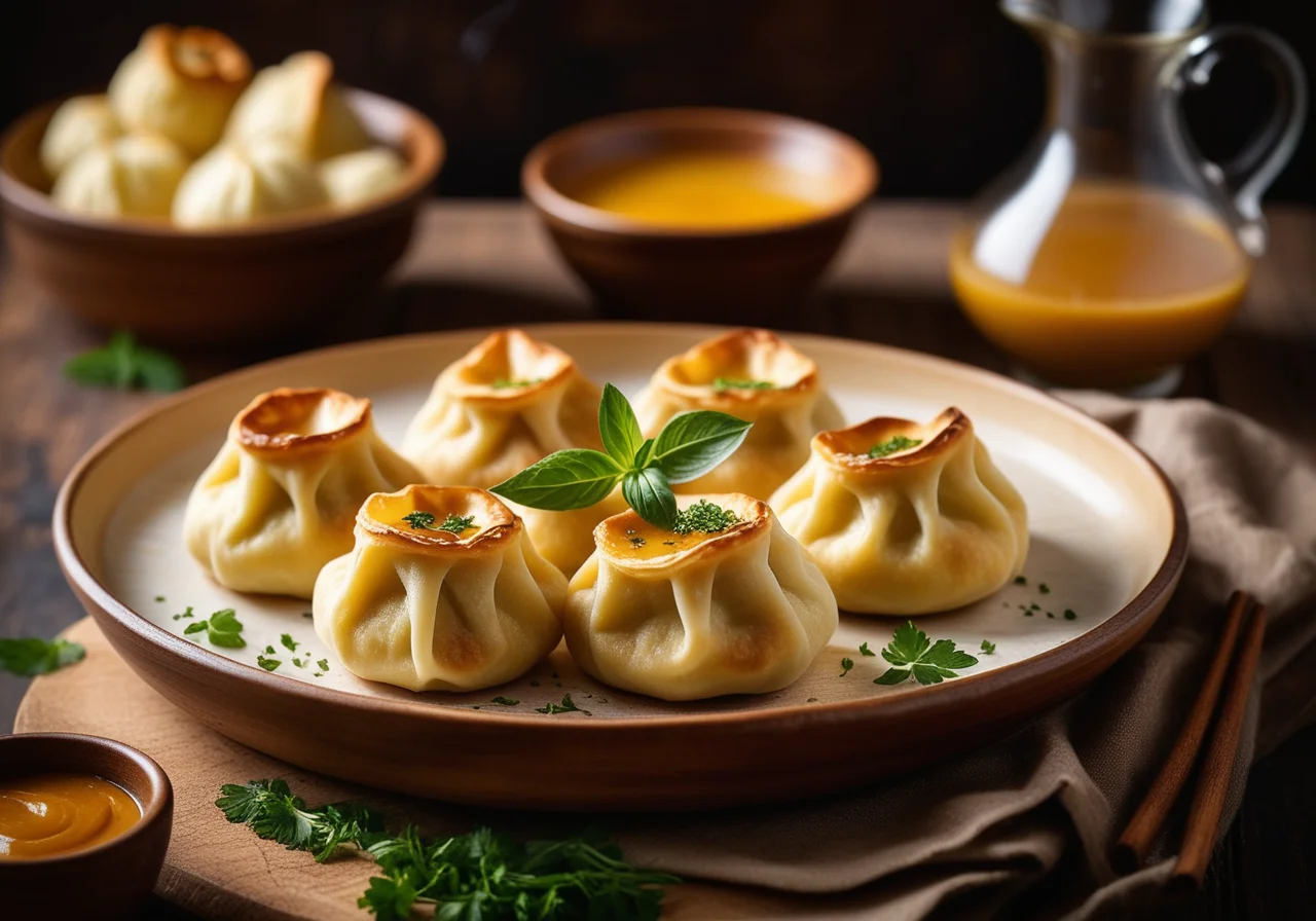 Baked Puff Pastry Dumplings with Potato Filling