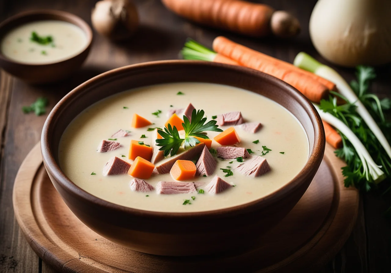 Goose Breast Soup with Vegetables