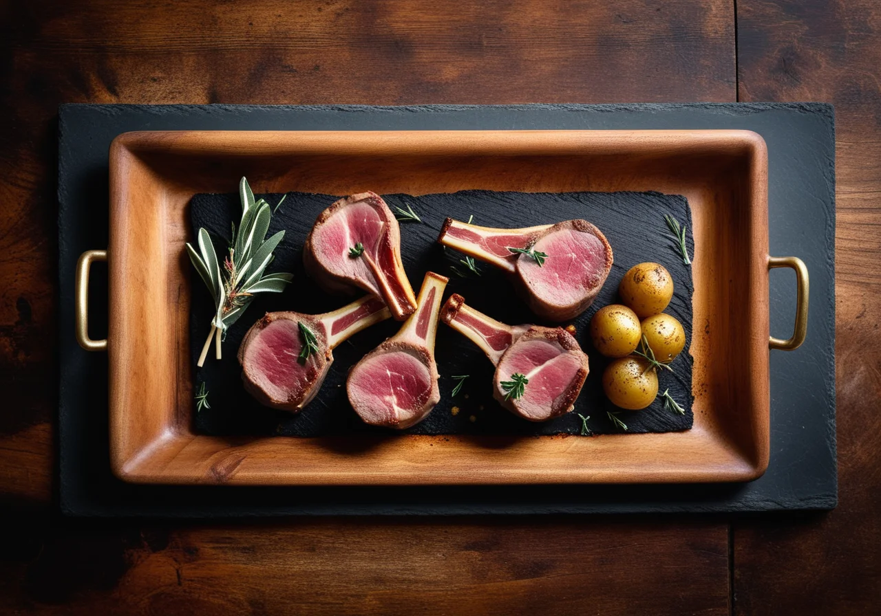 Lamb Wrapped in Ham with Potato Gratin